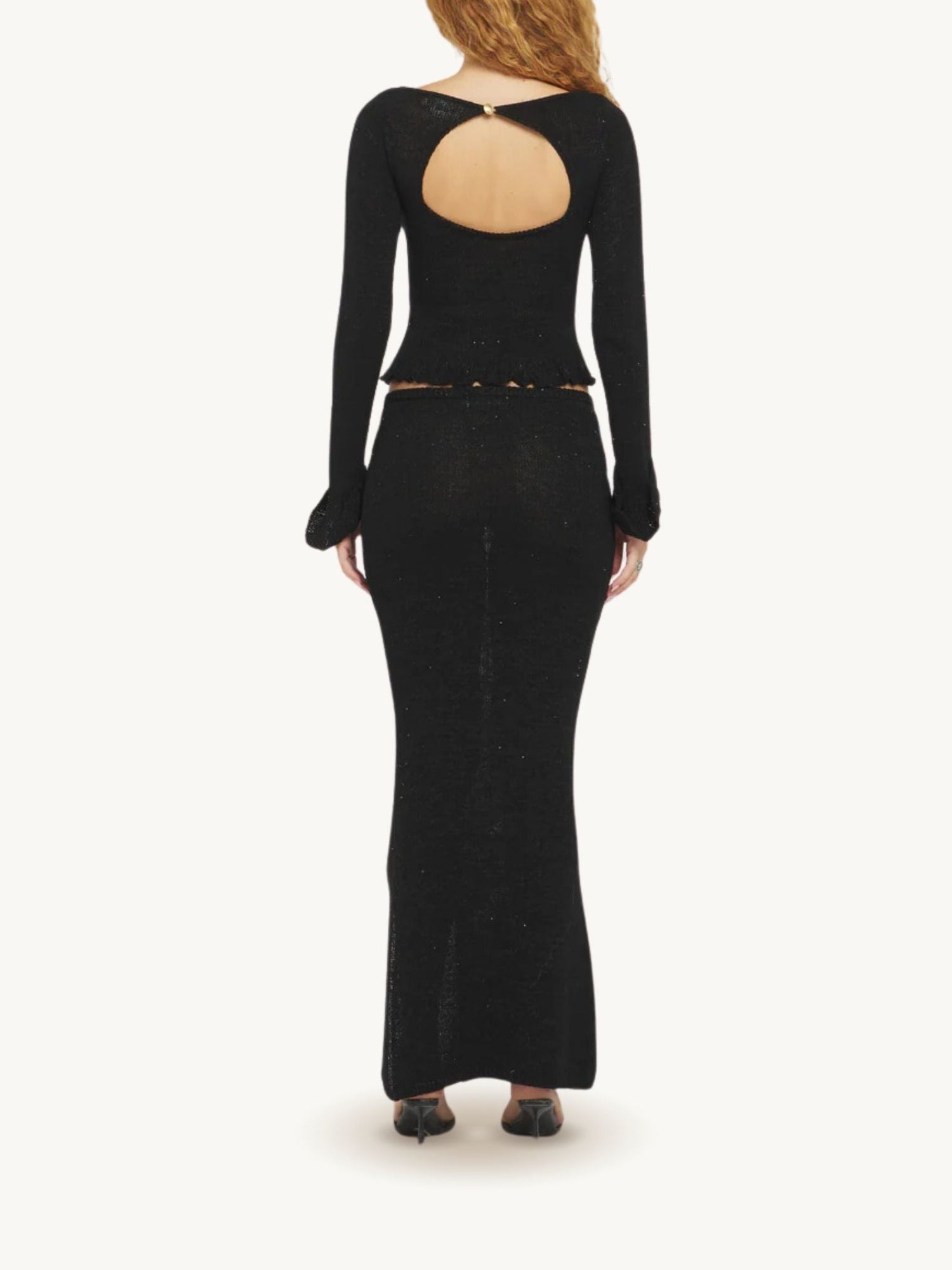 Carolina Split Skirt | Black Sequin