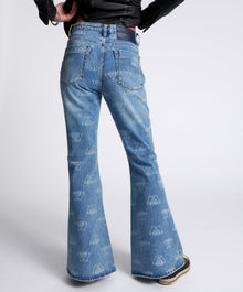 Marines Mid Waist Flared Denim Jeans | Medusa