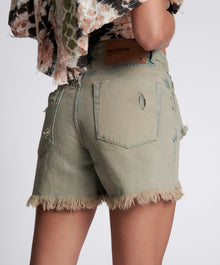 Legends High Waist Mom Fit Denim Shorts | Khaki Haze