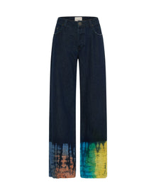 Jackson Mid Waist Wide Leg Denim Jeans | Paint Dipped