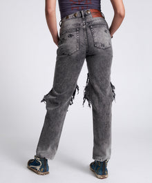 Awesome Baggies High Waist Straight Leg Denim Jeans | Rodeo Grey