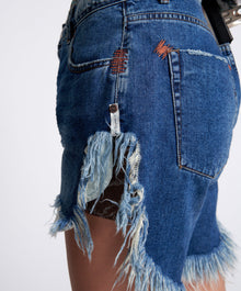 Frankies Low Waist Long Length Denim Shorts | Rodeo Blue