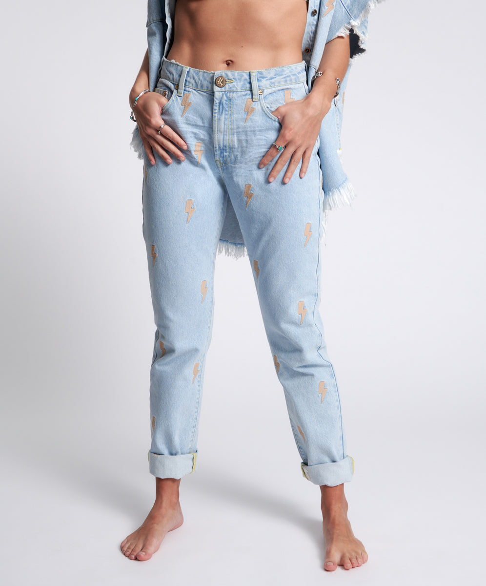 Awesome Baggies High Waist Straight Leg Denim Jeans | Best Blue