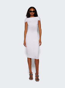 Women | Mugler | Off-shoulder Sculpting Dress Off-white | White