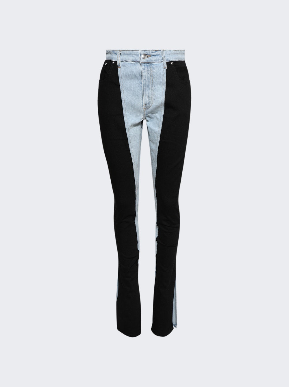 Women | Mugler | Bi-color Skinny Jeans Tokyo Blue & Black