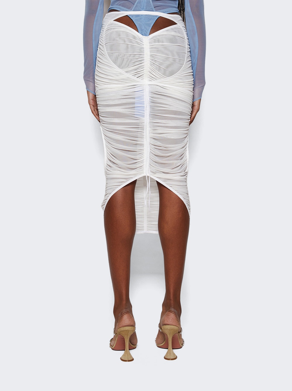 Women | Mugler | Draped Skirt | Warm White
