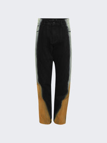 Women | Mugler | Gradient- Effect Flared Jeans | Black & Orange Pistachio