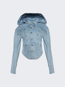 Women | Mugler | Corseted Denim Jacket | Light Blue
