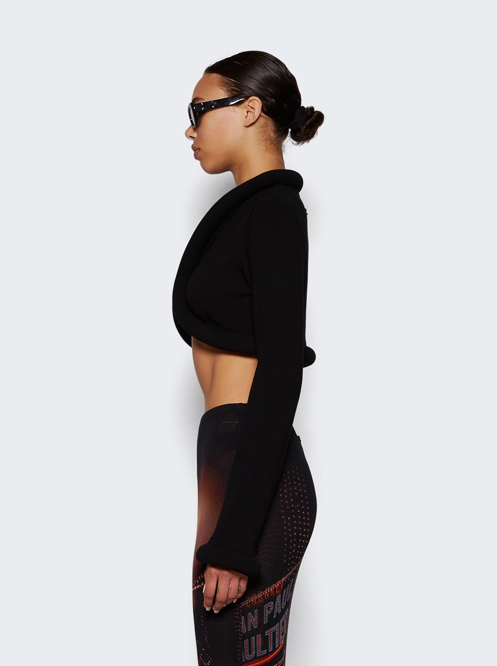 Women | Jean Paul Gaultier | Cropped Cardigan With Foam Detail | Black