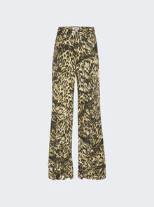 Women | Jean Paul Gaultier | Denim Pants With Lacing Detail | Leopard Print