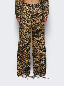 Women | Jean Paul Gaultier | Denim Pants With Lacing Detail | Leopard Print