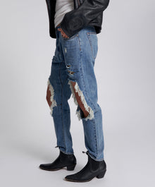 Saints Low Waist Boyfriend Denim Jeans | Johnny Blue