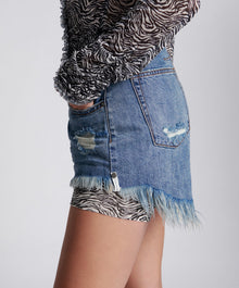 Le Wolves Mid Waist Mid Length Denim Shorts | Johnny Blue