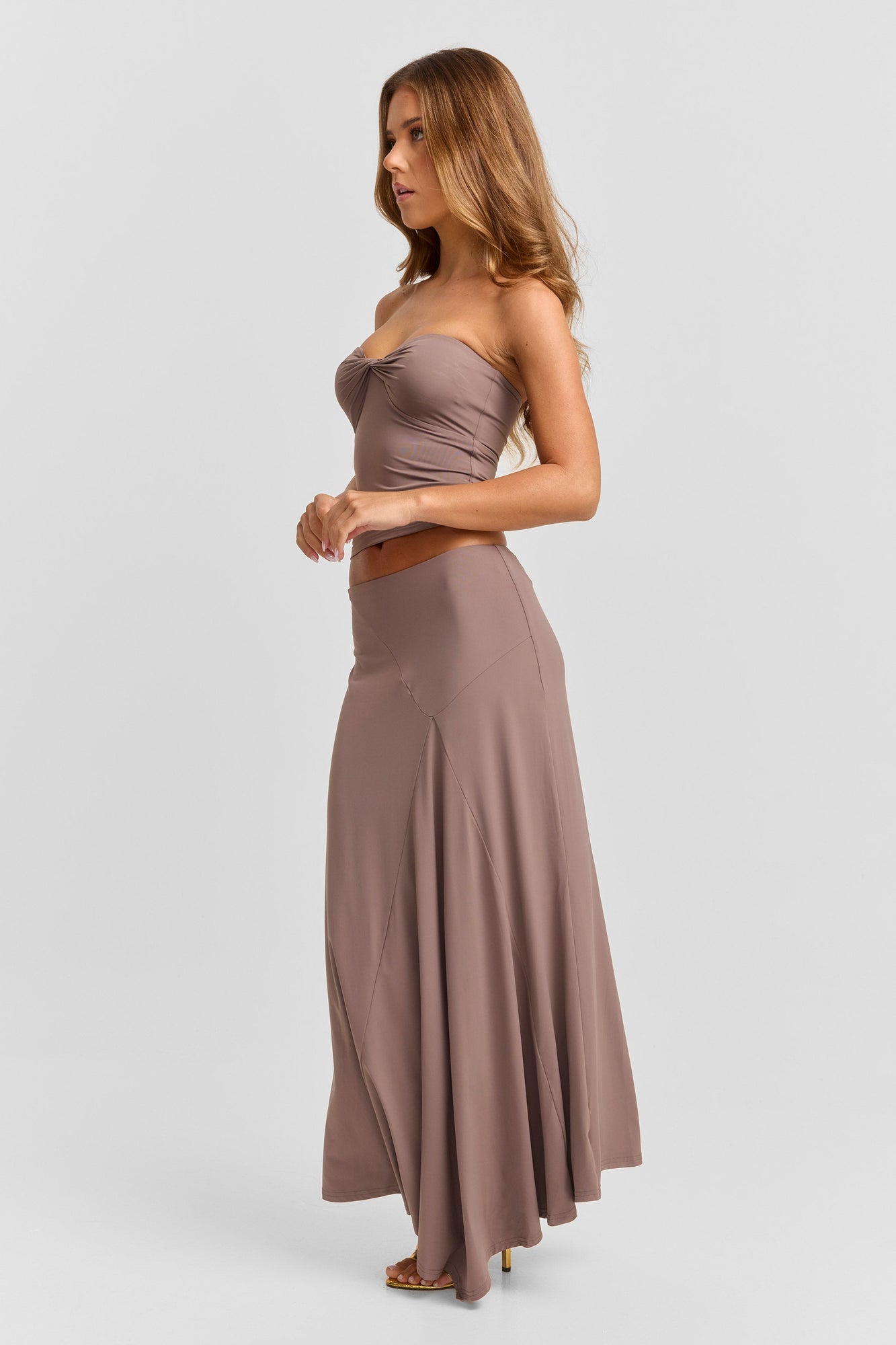 Lucinda Midi Skirt | Mushroom