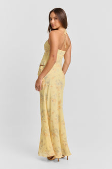 Juniper Maxi Skirt | Yellow Floral Print