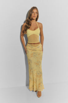 Juniper Maxi Skirt | Yellow Floral Print