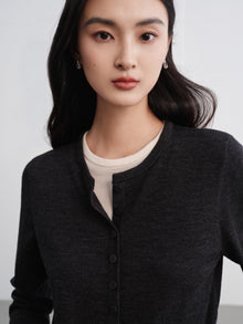 Layered Collar Two-Piece Wool Top | Grey