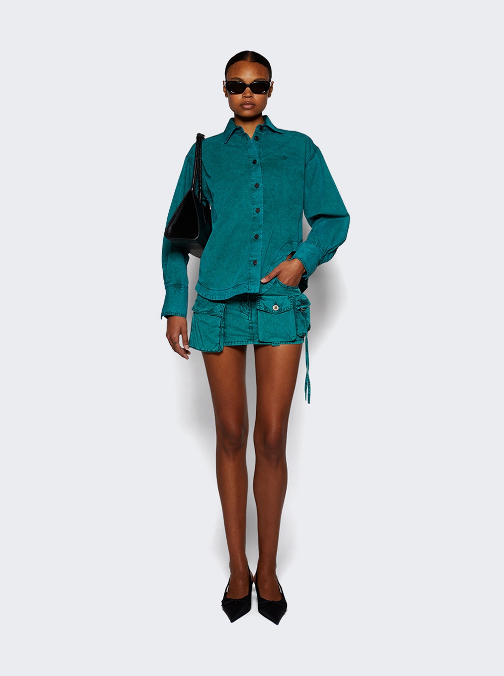 Women | The Attico | Fay Mini Skirt Teal