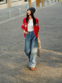 Wool Yak Wool Sweater | Red