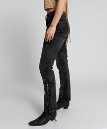 Awesome Baggies High Waist Straight Leg Denim Jeans | Faded Black