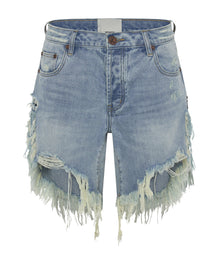 Frankies Low Waist Long Length Denim Shorts | Hendrixe