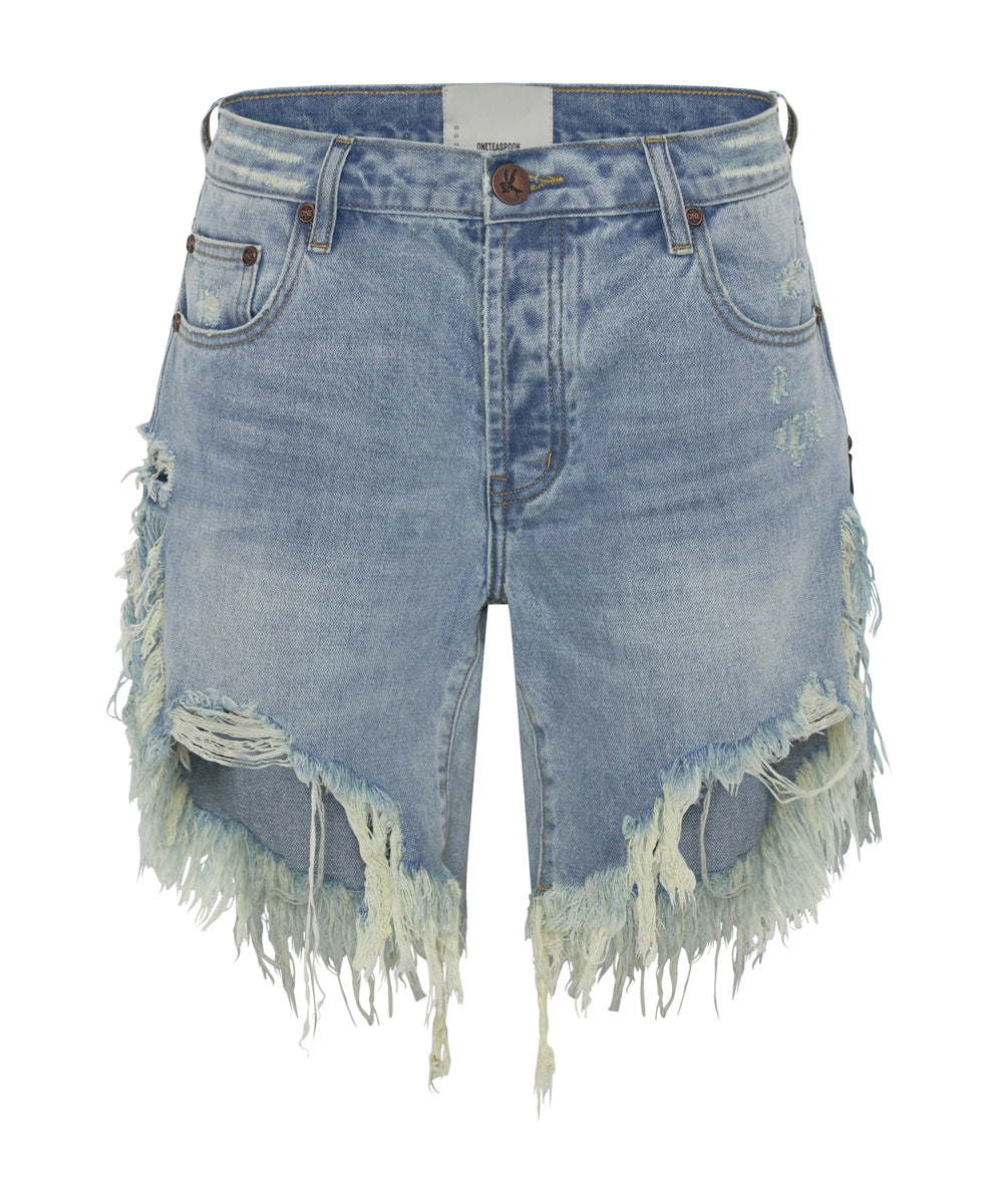 Frankies Low Waist Long Length Denim Shorts | Hendrixe