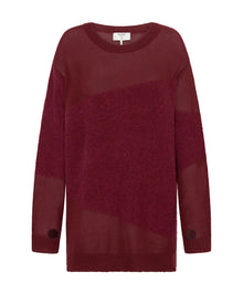 Shattered Crew Knit Sweater | Wine