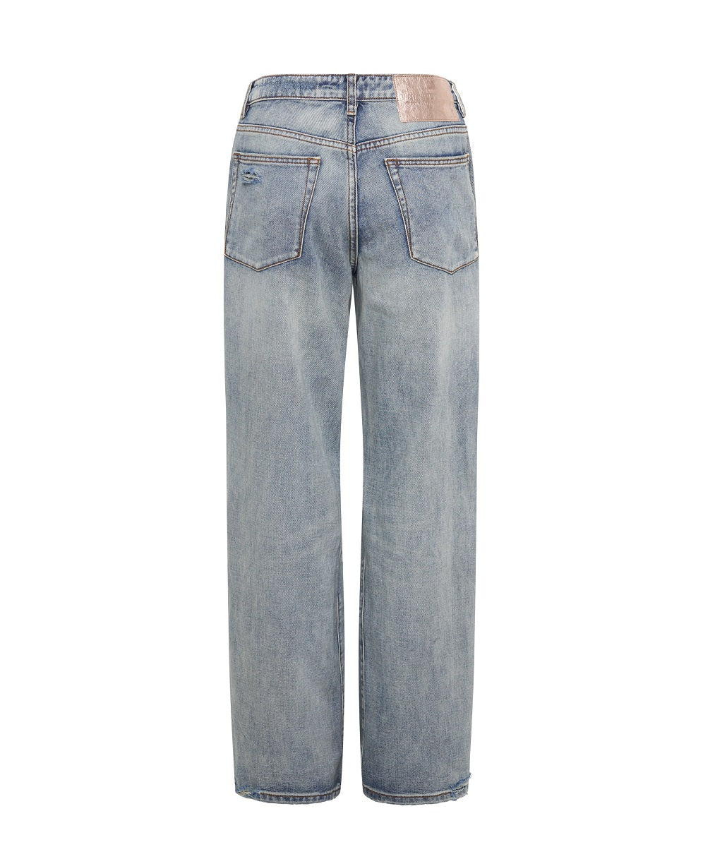 Jackson Mid Waist Wide Leg Denim Jeans | Old Blue