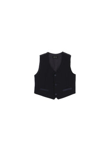 Boys | Satin Tuxedo Waistcoat | Dark Blue
