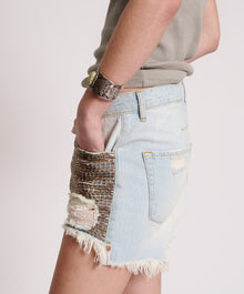 Le Wolves Mid Waist Mid Length Denim Shorts | Light Blue Wash