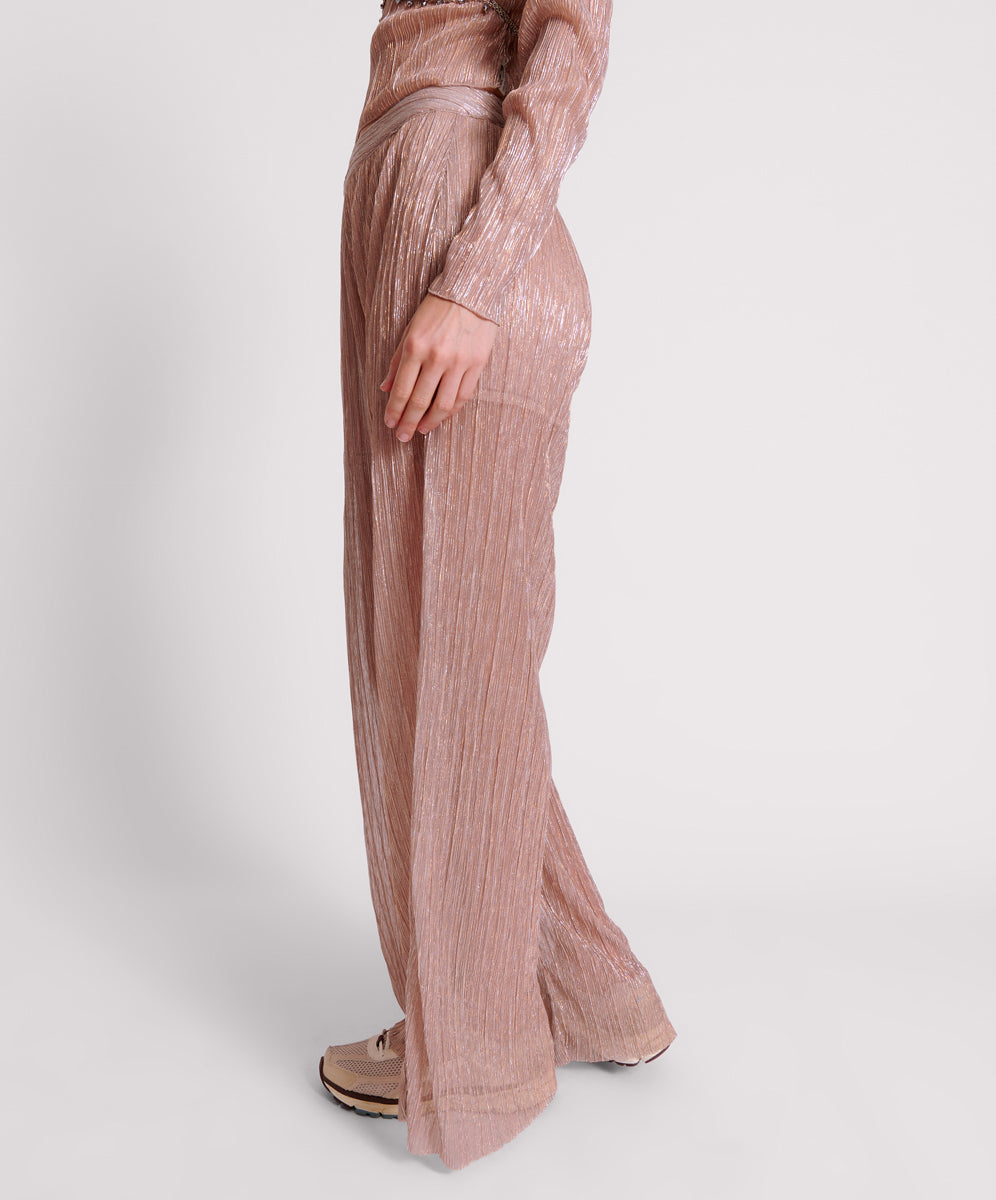 Plisse Palazzo Pants | Celestial Rose