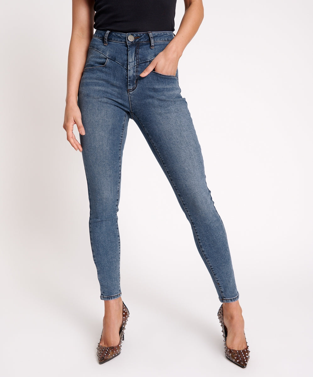 Preachers High Waist Skinny Stretch Denim Jeans | Classic Blue