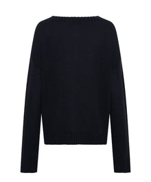 Classic Pocket Chunky Knit Sweater | Black