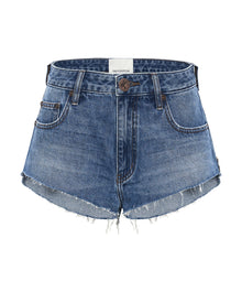 The One High Waist Cheeky Denim Shorts | Bay Blue