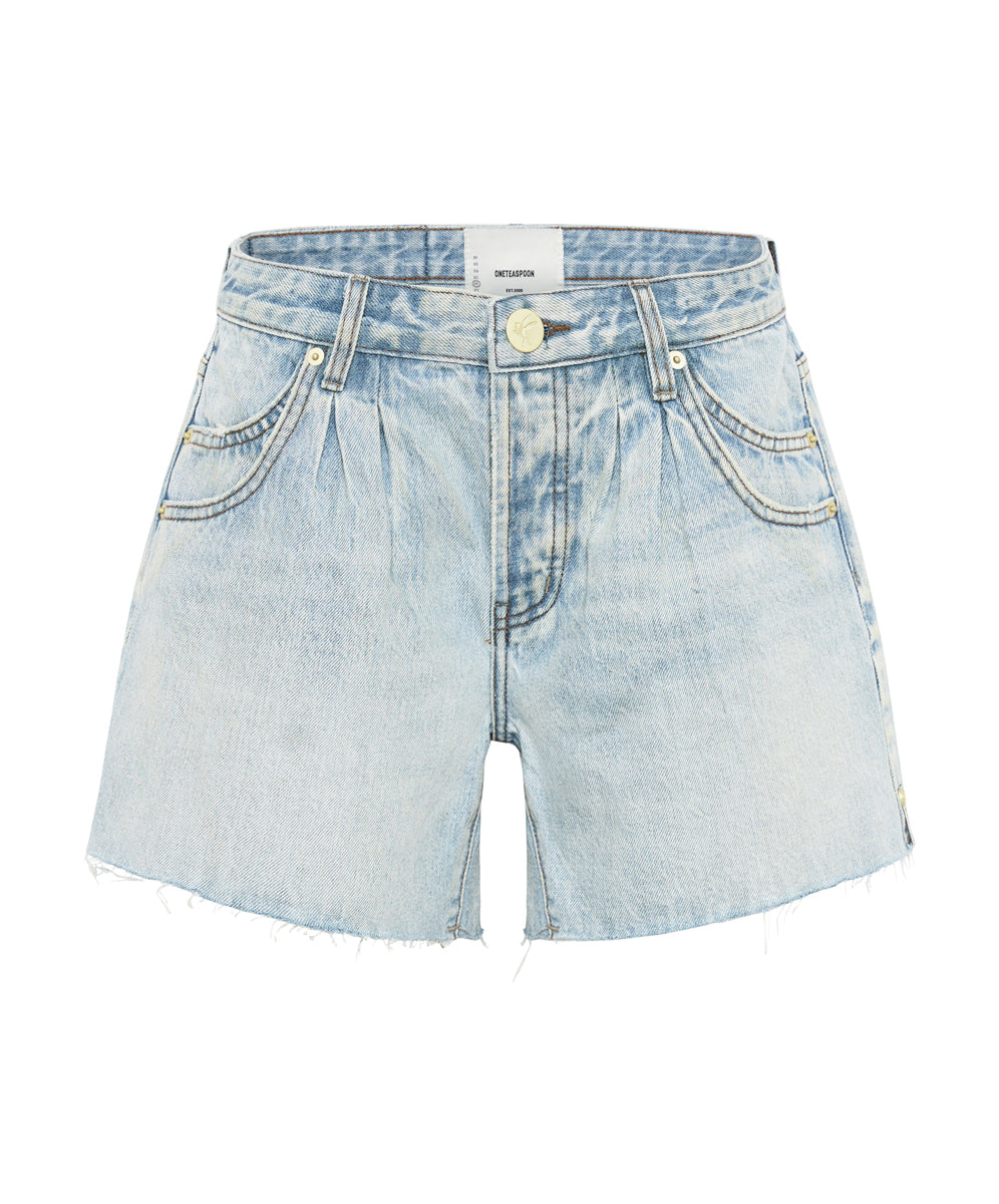 Shakers Low Waist Super Relaxed Denim Shorts | Kansas Blue