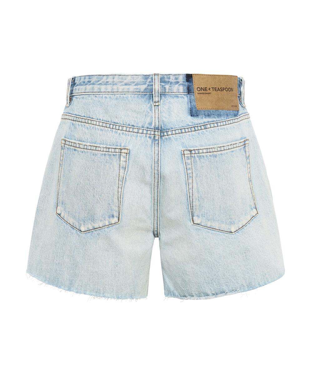 Shakers Low Waist Super Relaxed Denim Shorts | Kansas Blue