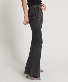 Trumpet High Waist Flared Denim Jeans | Washed Black