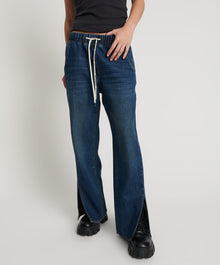 Roadhouse Wide Leg Drawstring Denim Jeans | Royal Blue