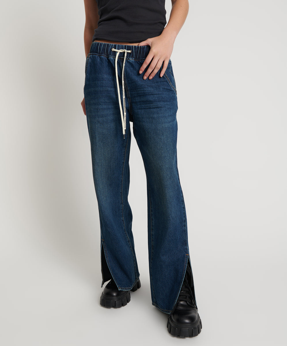 Roadhouse Wide Leg Drawstring Denim Jeans | Royal Blue