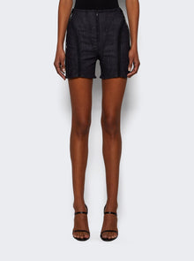 Women | Mugler | Mesh Laced Up Shorts Blue And Black