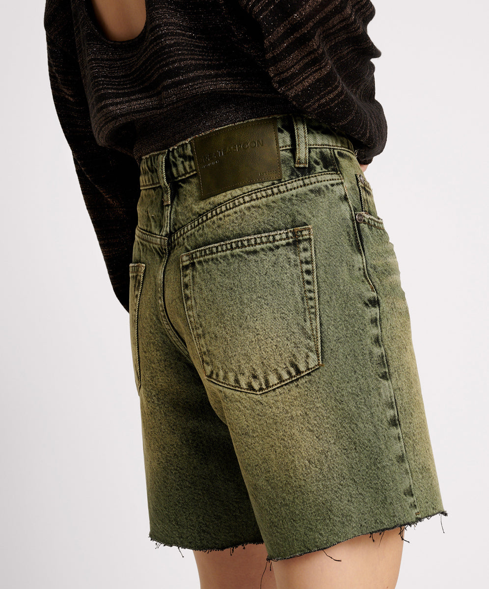 Jackson Mid Waist Wide Leg Shorts | Black Khaki