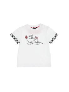 Boys | Jersey T-Shirt With Ramage And Birds Print | White