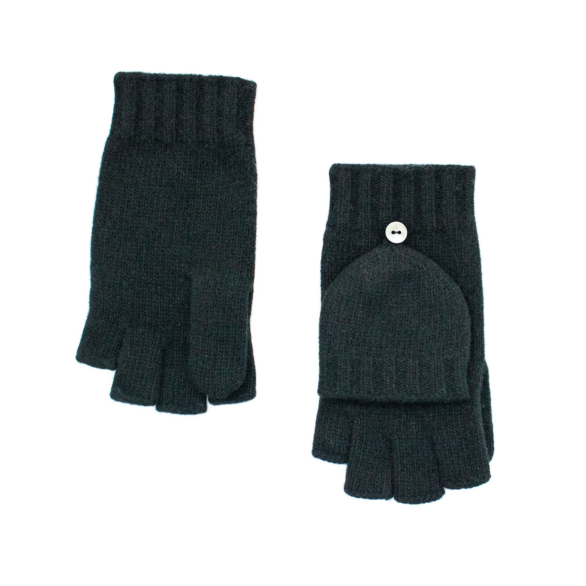 Kids Cashmere Flip Top Mitten Gloves | Black