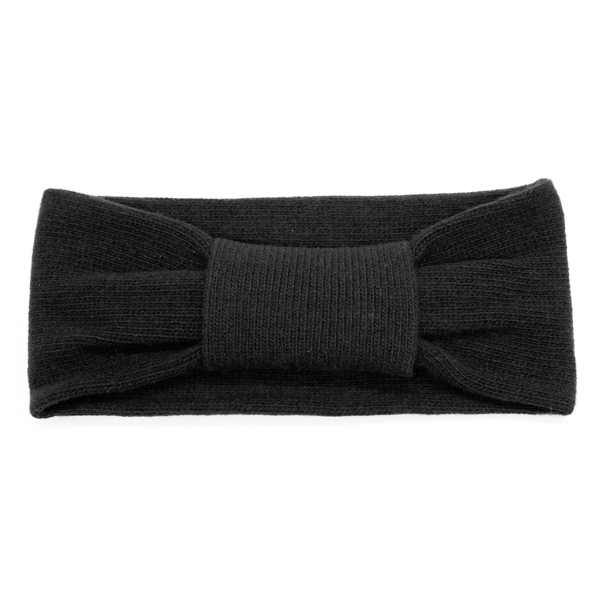 Cashmere Headband With Knot | Black