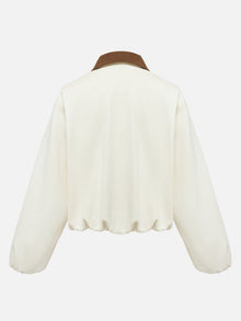 Stretch Cotton Denim Short Jacket | White