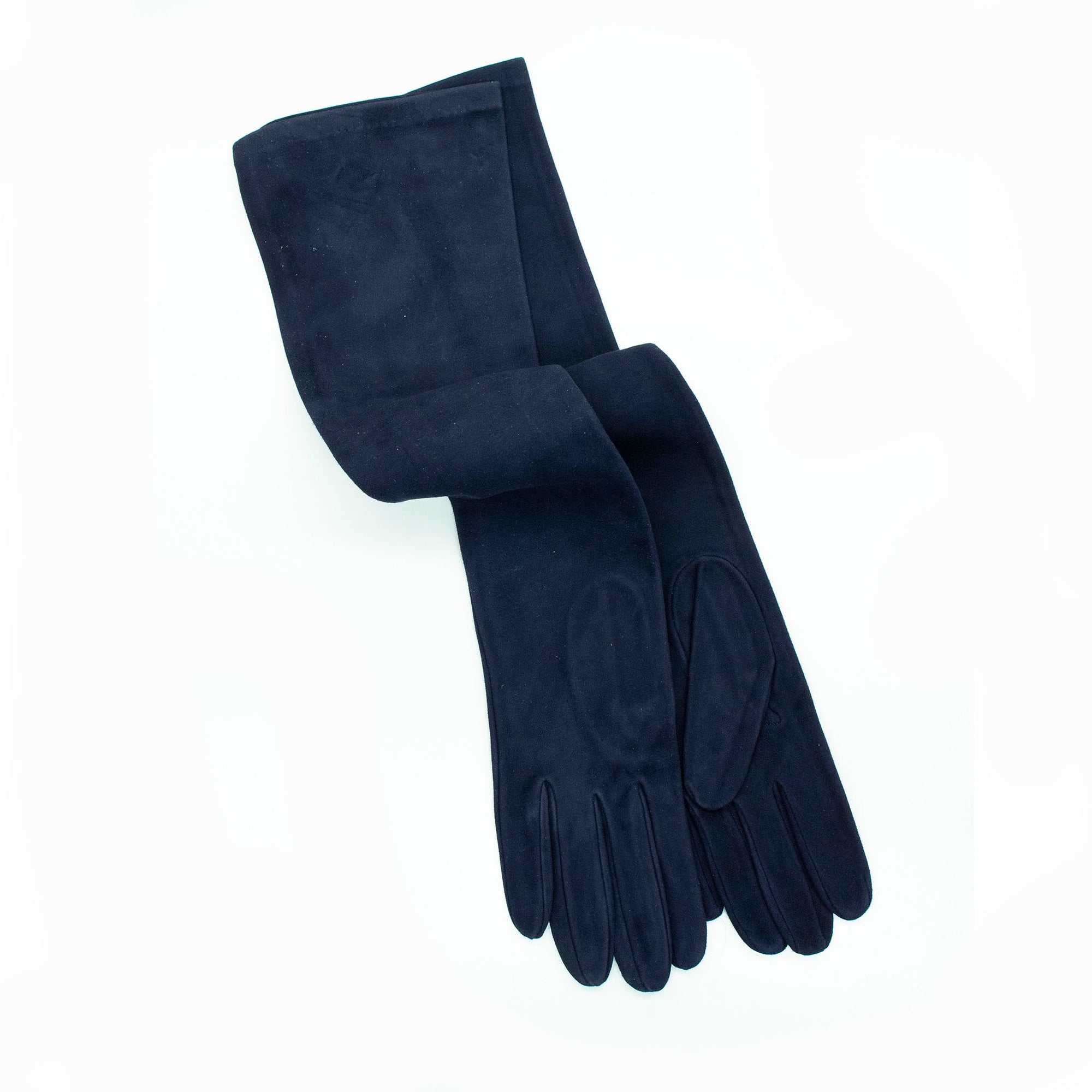 Suede Gloves Opera Length | Navy