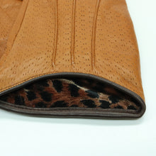 Womens | Leather Gloves Color Block | Tobacco/Teak