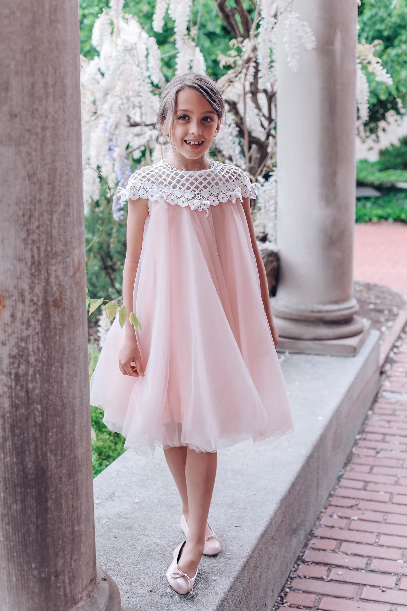 Rosa Pink Tulle Flower Dress | Pink