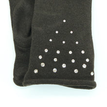 Womens | Gloves with Stones | Chocolate