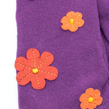 Womens | Gloves with Leather Flowers | Amethyst